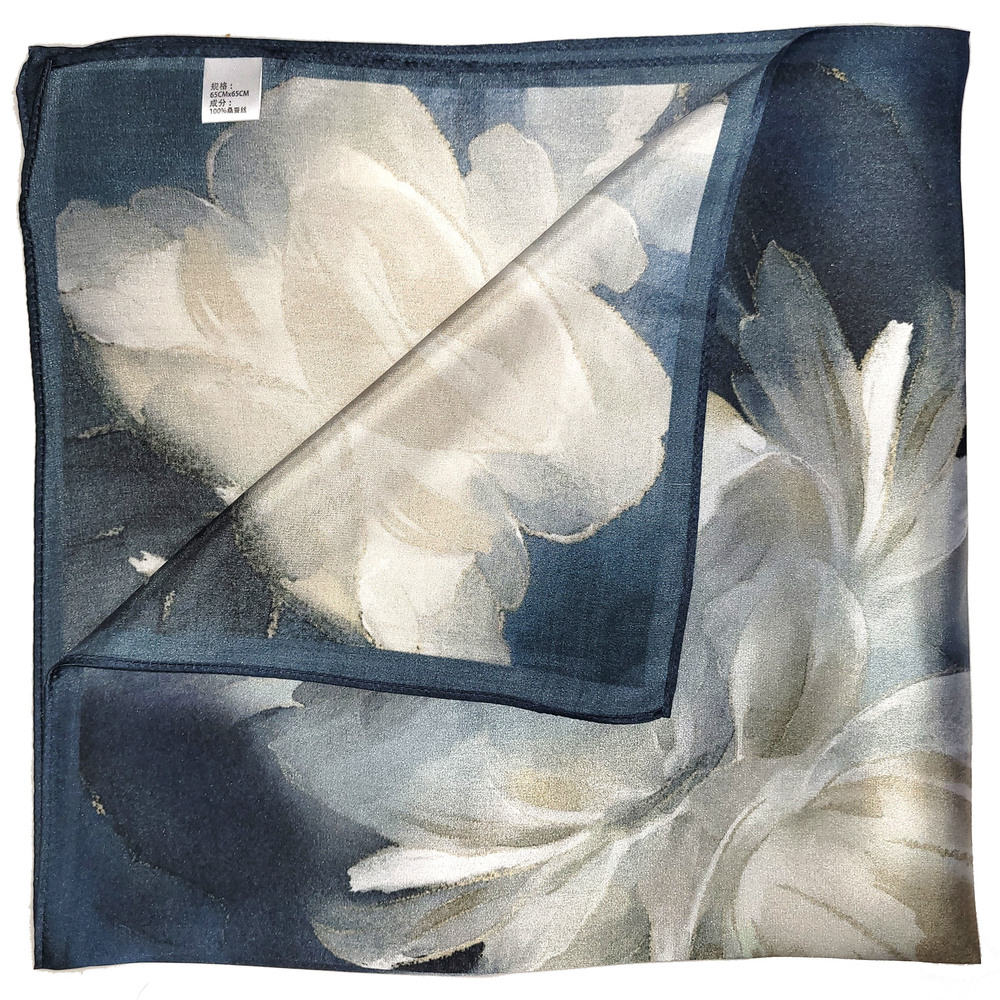 NWT Genuine 100% Mulberry Silk Satin Scarf 25"x25" Medium Square Shawl Wrap 5739 - Picture 6 of 7